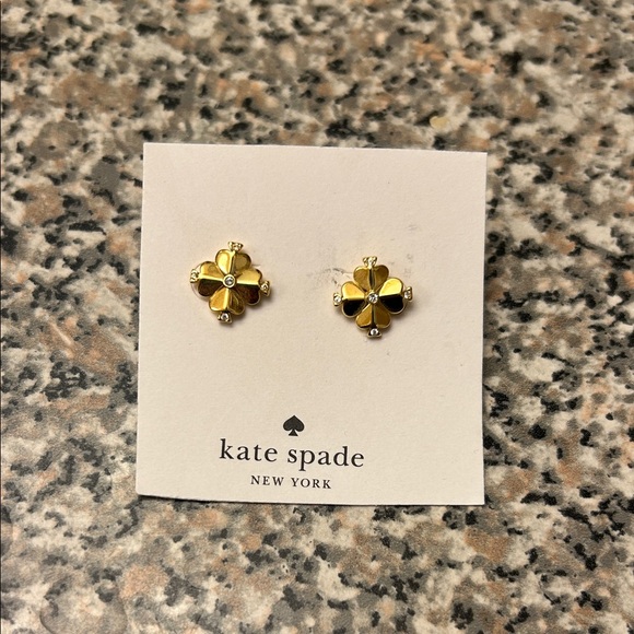 kate spade Accessories - Kate Spade Gold and Black Flower Earrings